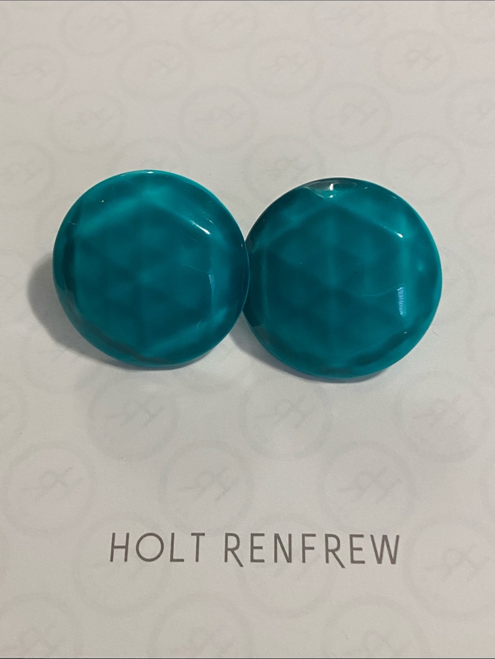 Vintage Turquoise Round Resin Earrings